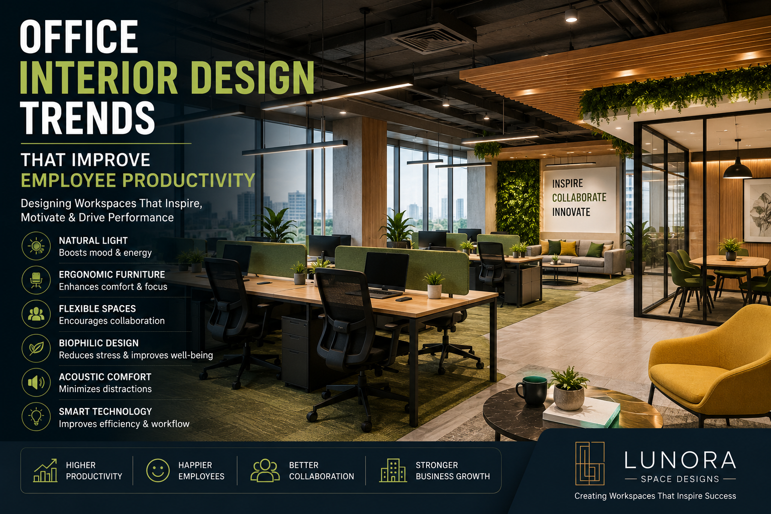 Office Interior Design Trends That Improve Employee Productivity
