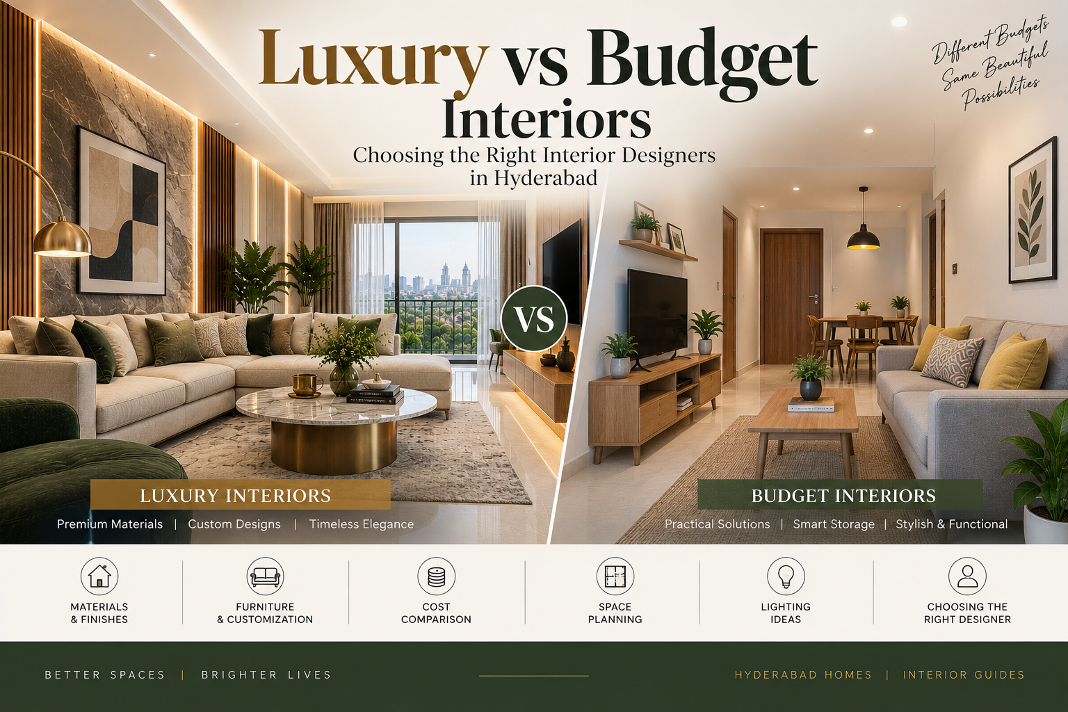 Luxury vs Budget Interiors: Choosing the Right Interior Designers in Hyderabad